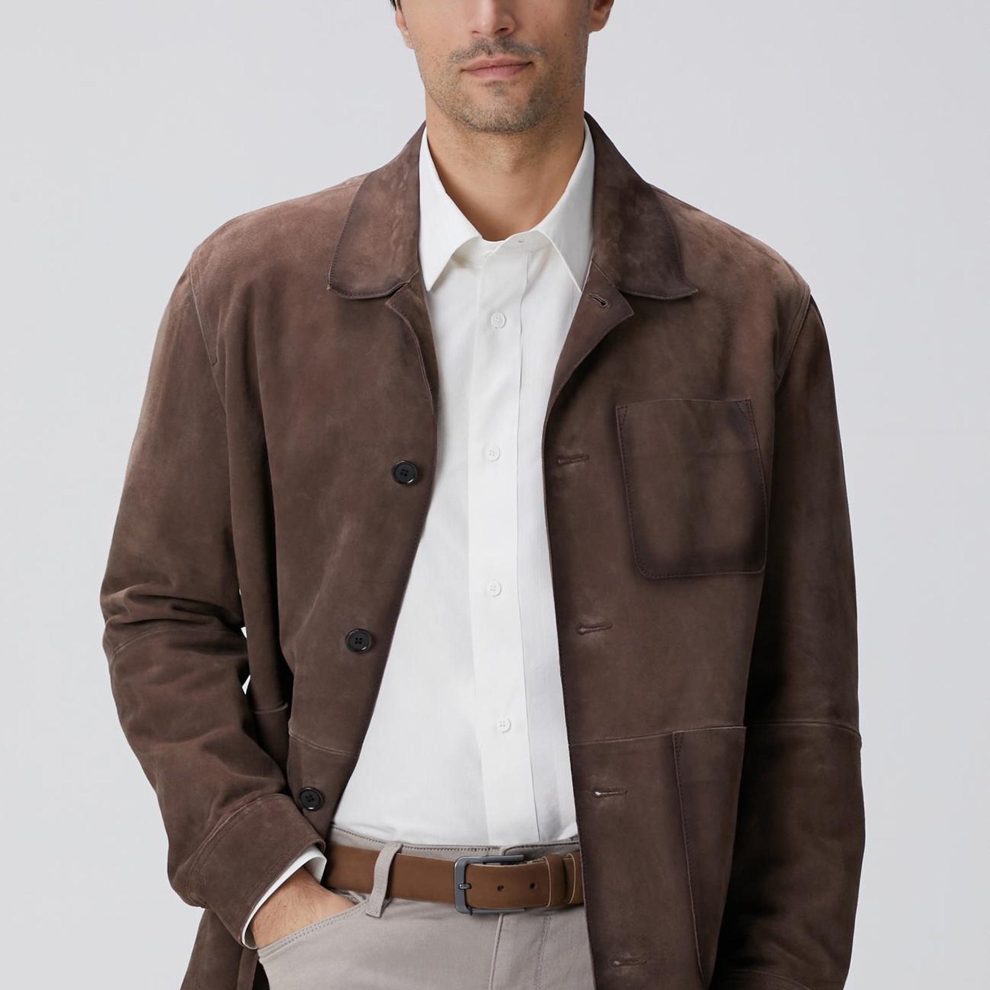 Network Erkek Kahverengi Nubuk Deri Ceket