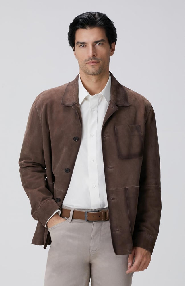  Network Erkek Kahverengi Nubuk Deri Ceket