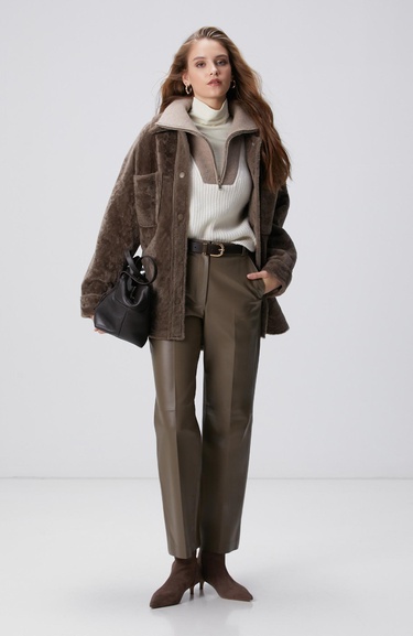  Network Kadın Vizon Deri Pantolon