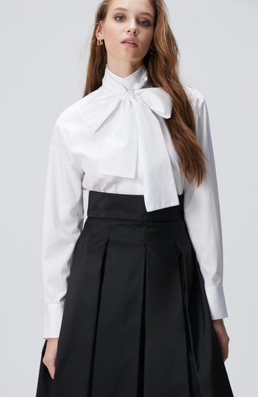  Network Kadın Siyah Midi Pileli Saten Etek