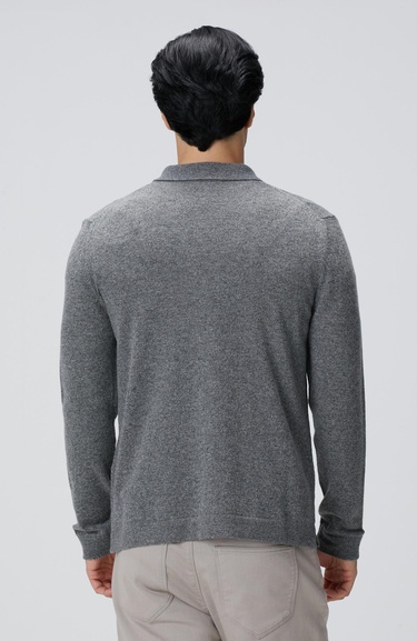  Network Erkek Gri Melanj Yün Karışımlı Triko Hırka