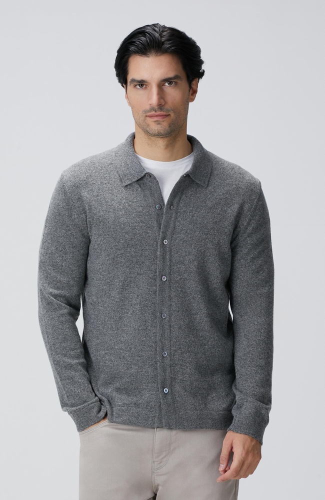  Network Erkek Gri Melanj Yün Karışımlı Triko Hırka