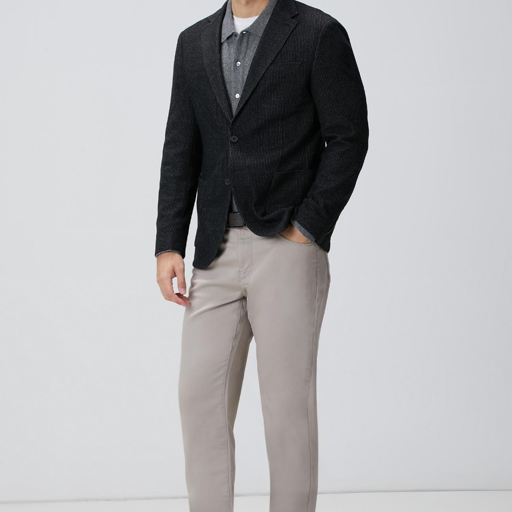 Network Erkek Gri Melanj Yün Karışımlı Triko Hırka