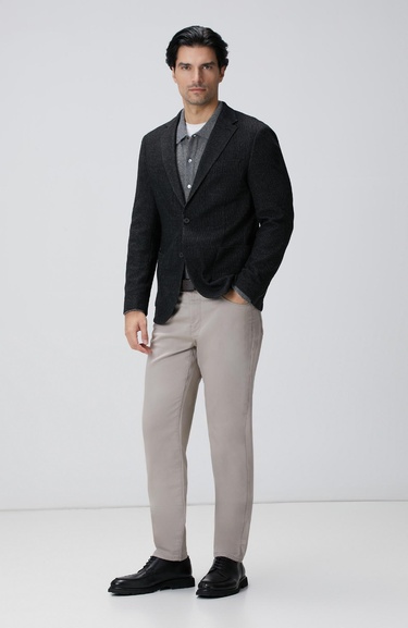  Network Erkek Gri Melanj Yün Karışımlı Triko Hırka