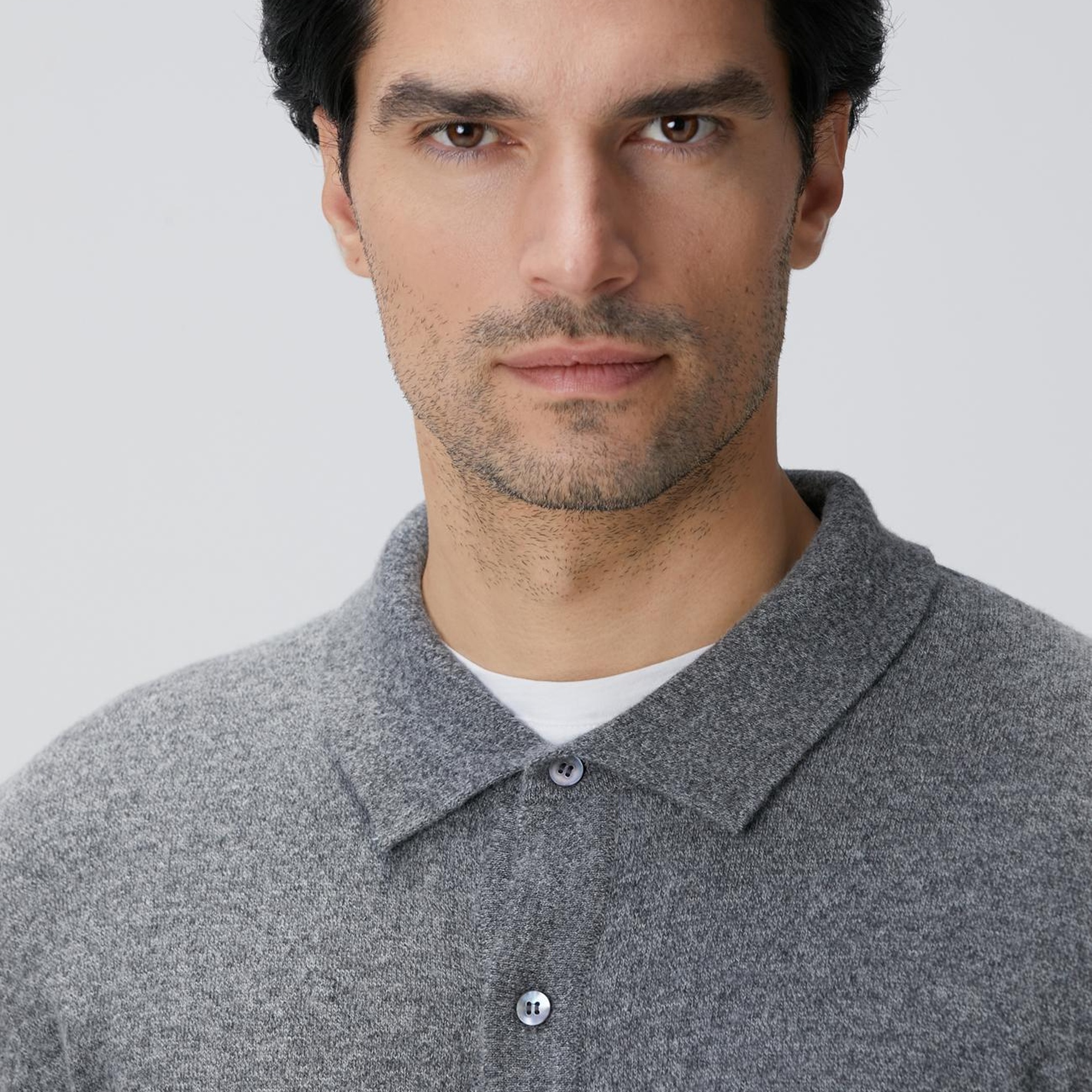 Network Erkek Gri Melanj Yün Karışımlı Triko Hırka