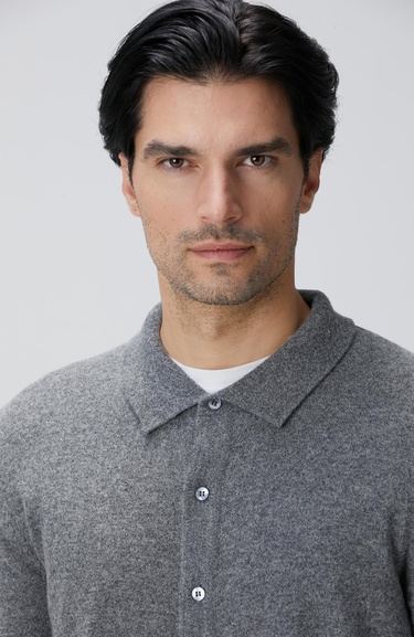  Network Erkek Gri Melanj Yün Karışımlı Triko Hırka