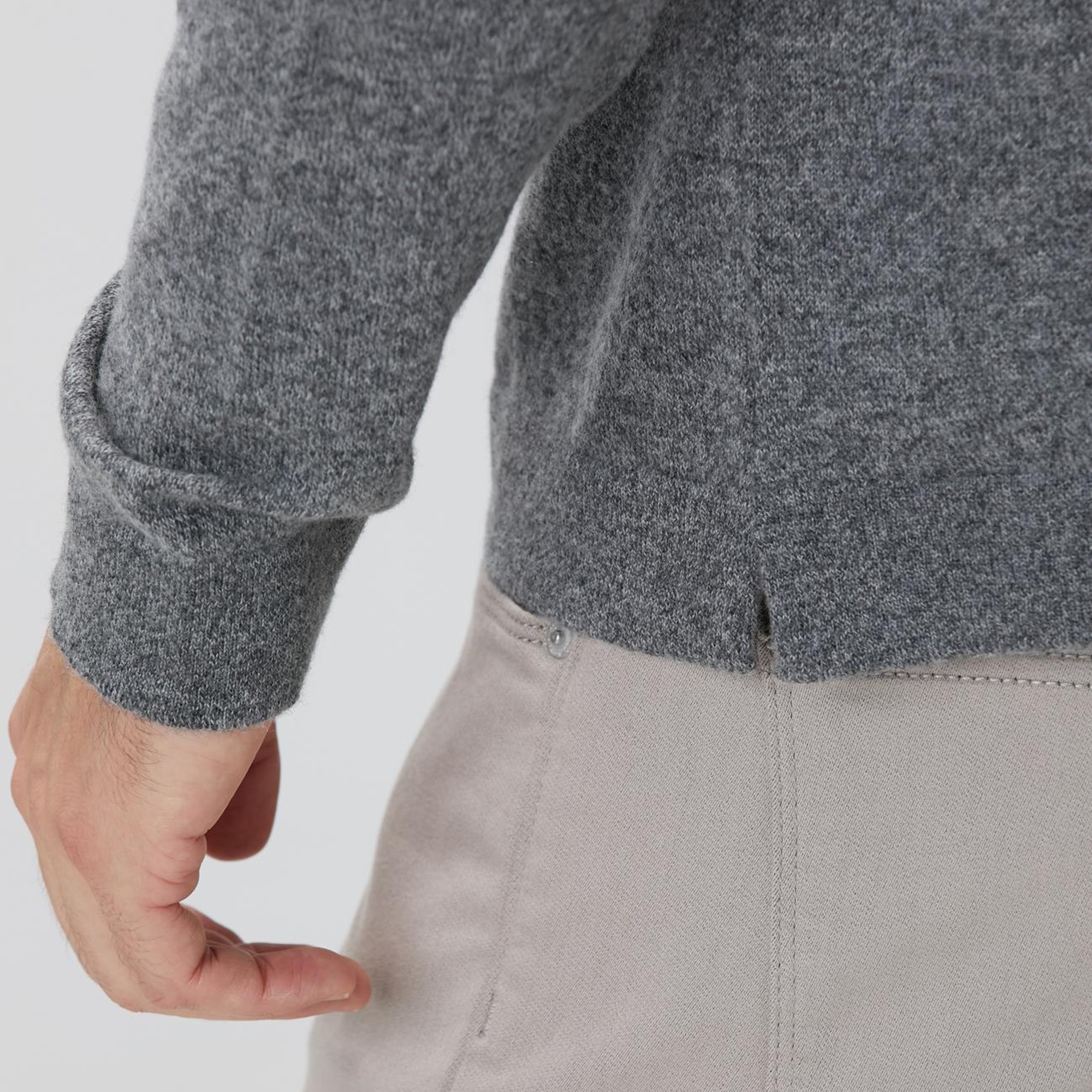 Network Erkek Gri Melanj Yün Karışımlı Triko Hırka