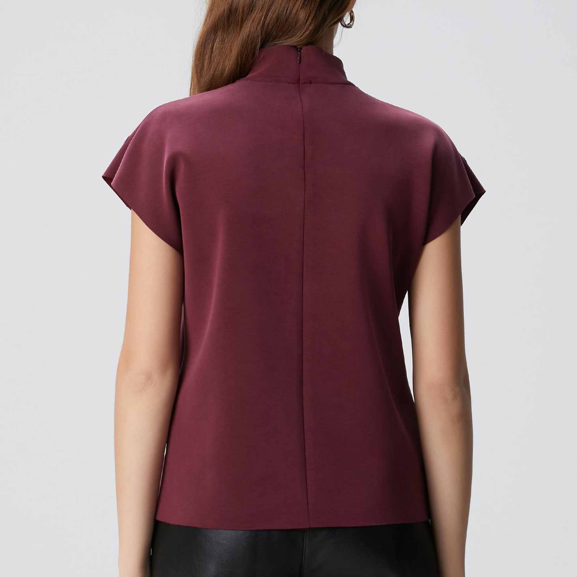 Network Kadın Bordo Payet İşlemeli T-shirt