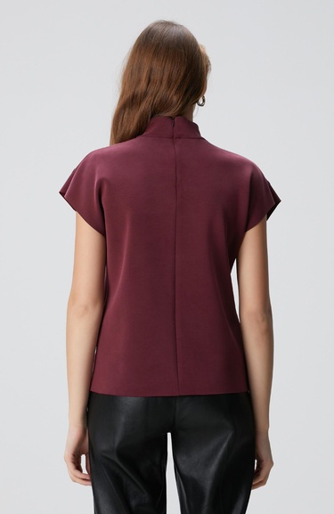  Network Kadın Bordo Payet İşlemeli T-shirt