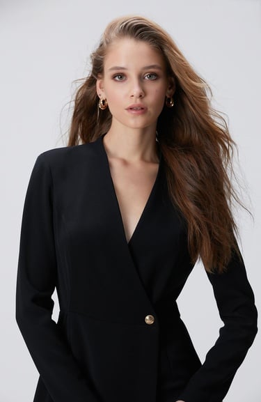  Network Kadın Siyah Aksesuarlı Mini Elbise