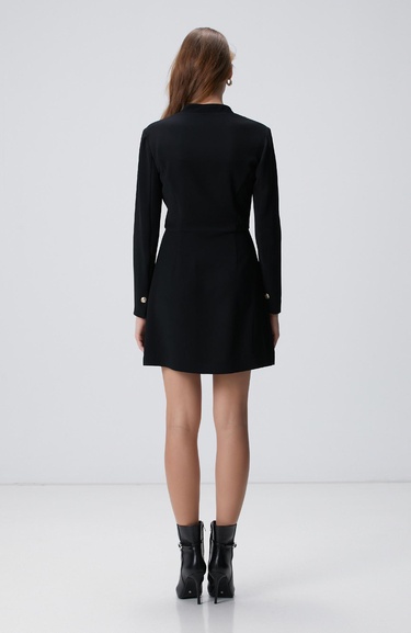 Network Kadın Siyah Aksesuarlı Mini Elbise