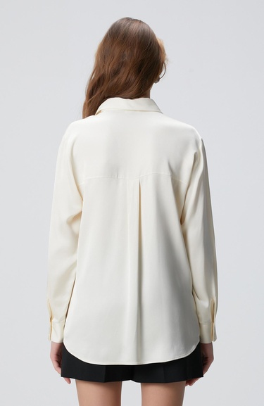  Network Kadın Kırık Beyaz Saten Gömlek