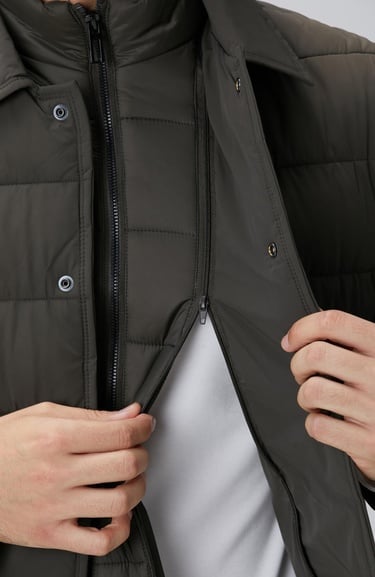  Network Erkek Haki Puffer Coat Ceket