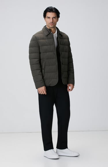  Network Erkek Haki Puffer Coat Ceket