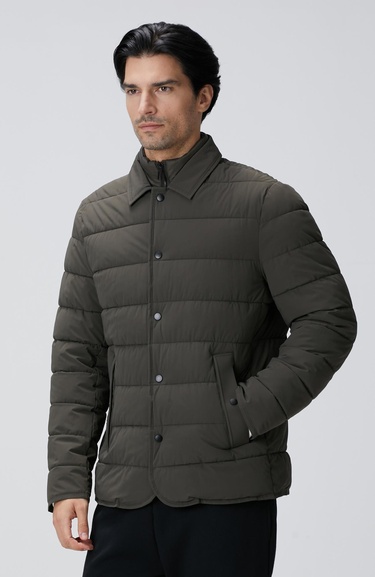  Network Erkek Haki Puffer Coat Ceket