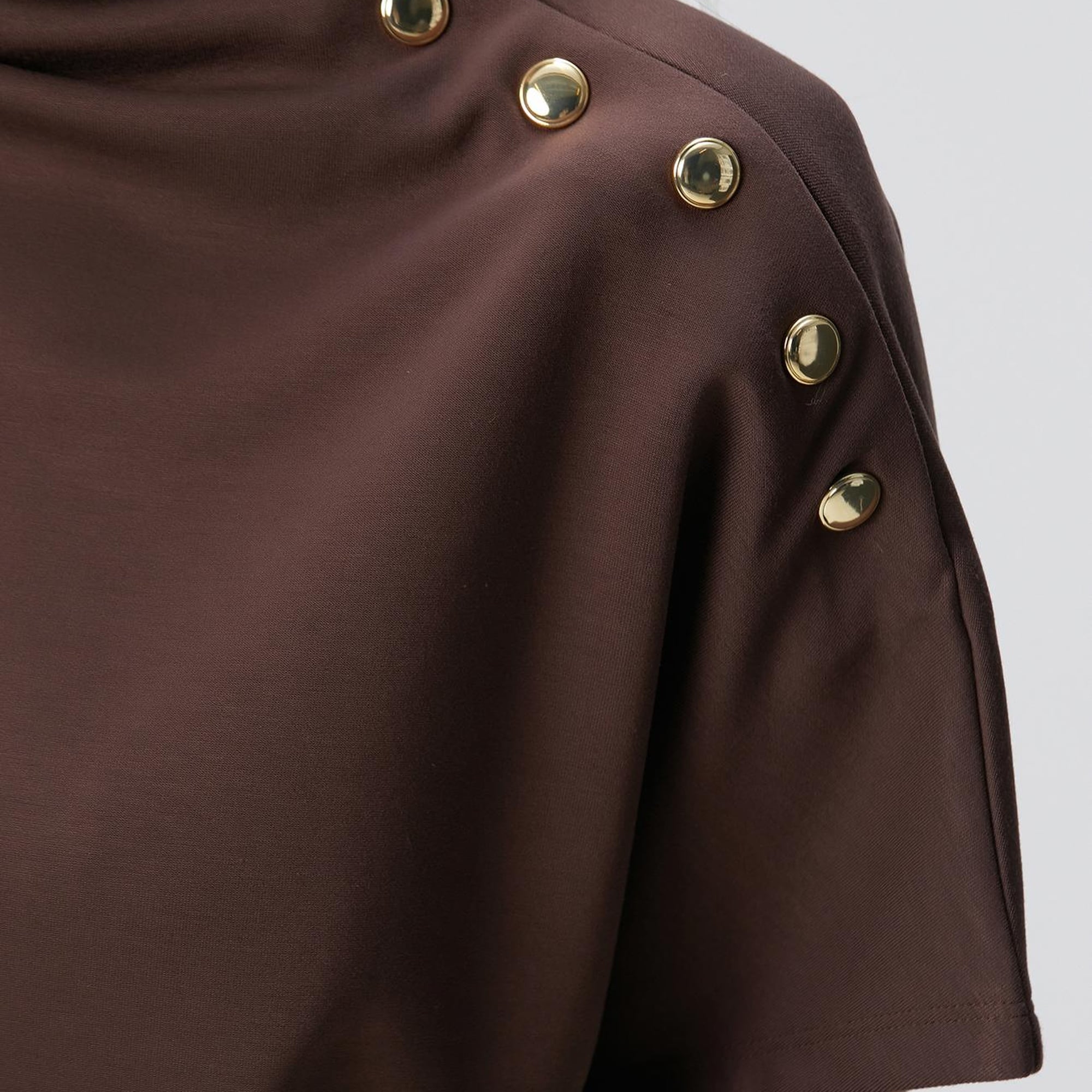 Network Kadın Acı Kahve Çıtçıt Detaylı T-shirt