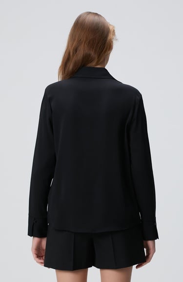  Network Kadın Siyah Vatkalı Gömlek