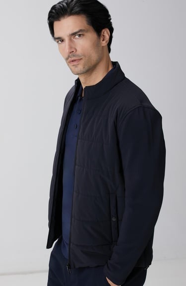  Network Erkek Lacivert Triko Kollu Mont