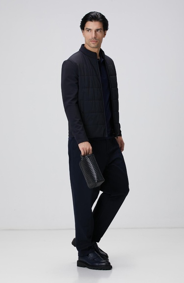  Network Erkek Lacivert Triko Kollu Mont