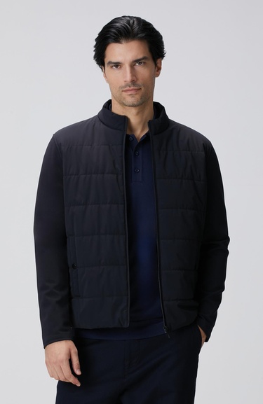  Network Erkek Lacivert Triko Kollu Mont