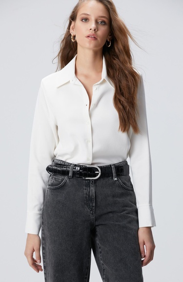  Network Kadın Kırık Beyaz Vatkalı Gömlek