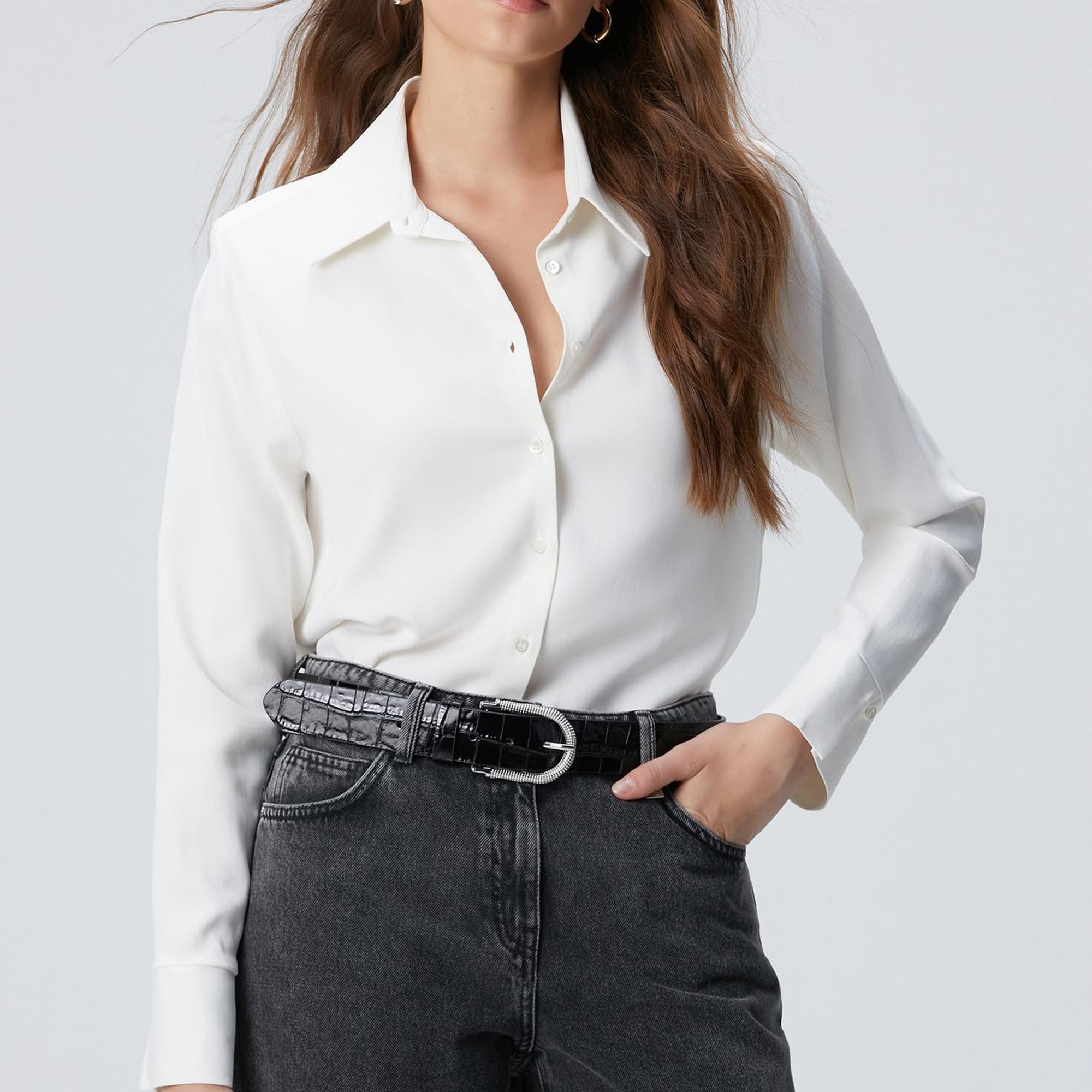 Network Kadın Kırık Beyaz Vatkalı Gömlek