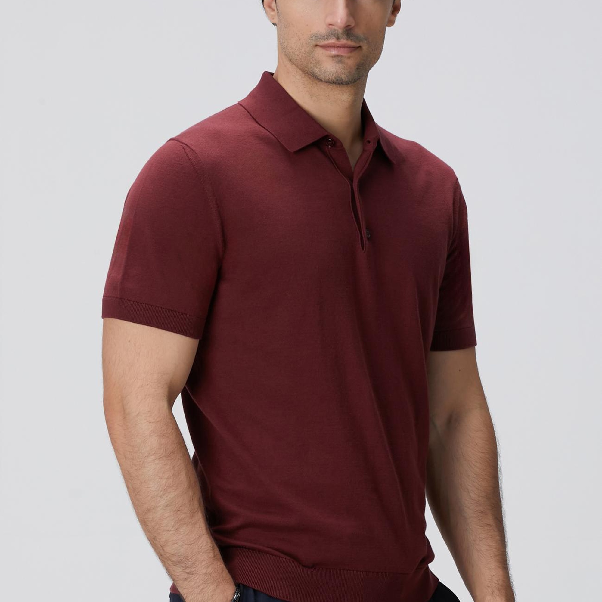 Network Erkek Bordo Basic Triko Kazak