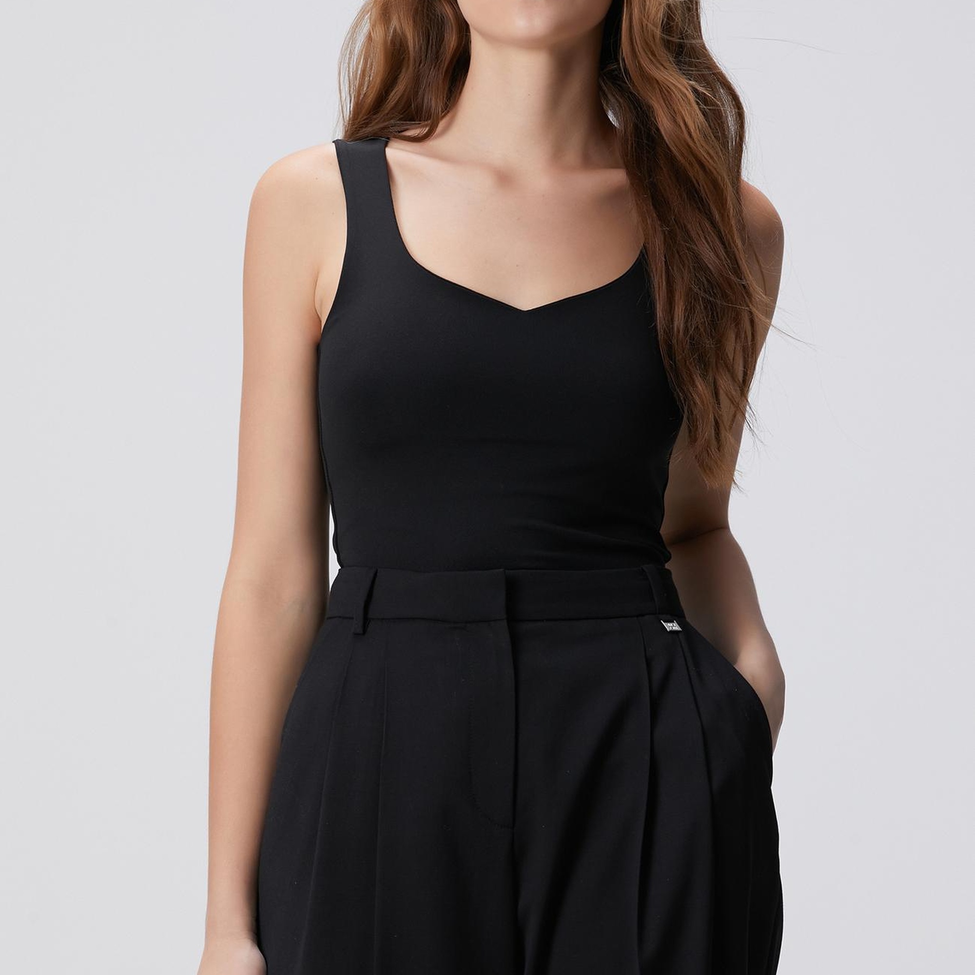 Network Kadın Siyah Örme Atlet