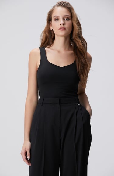  Network Kadın Siyah Örme Atlet