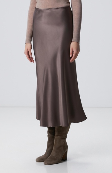  Network Kadın Vizon Midi Saten Etek