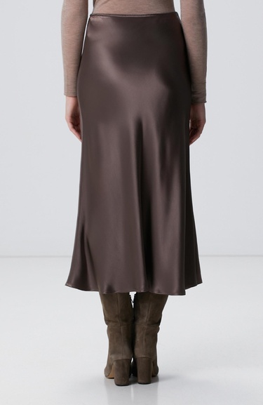  Network Kadın Vizon Midi Saten Etek