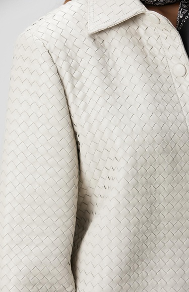  Network Kadın Taş Limited Örgü Desenli Deri Gömlek