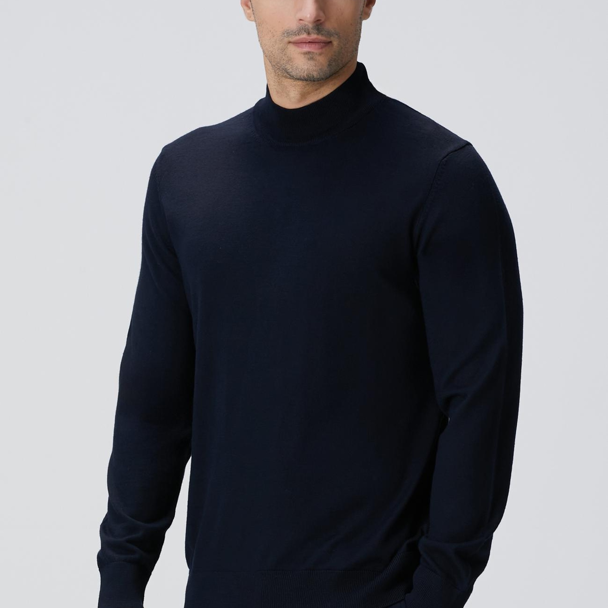 Network Erkek Lacivert Yün Karışımlı Kazak