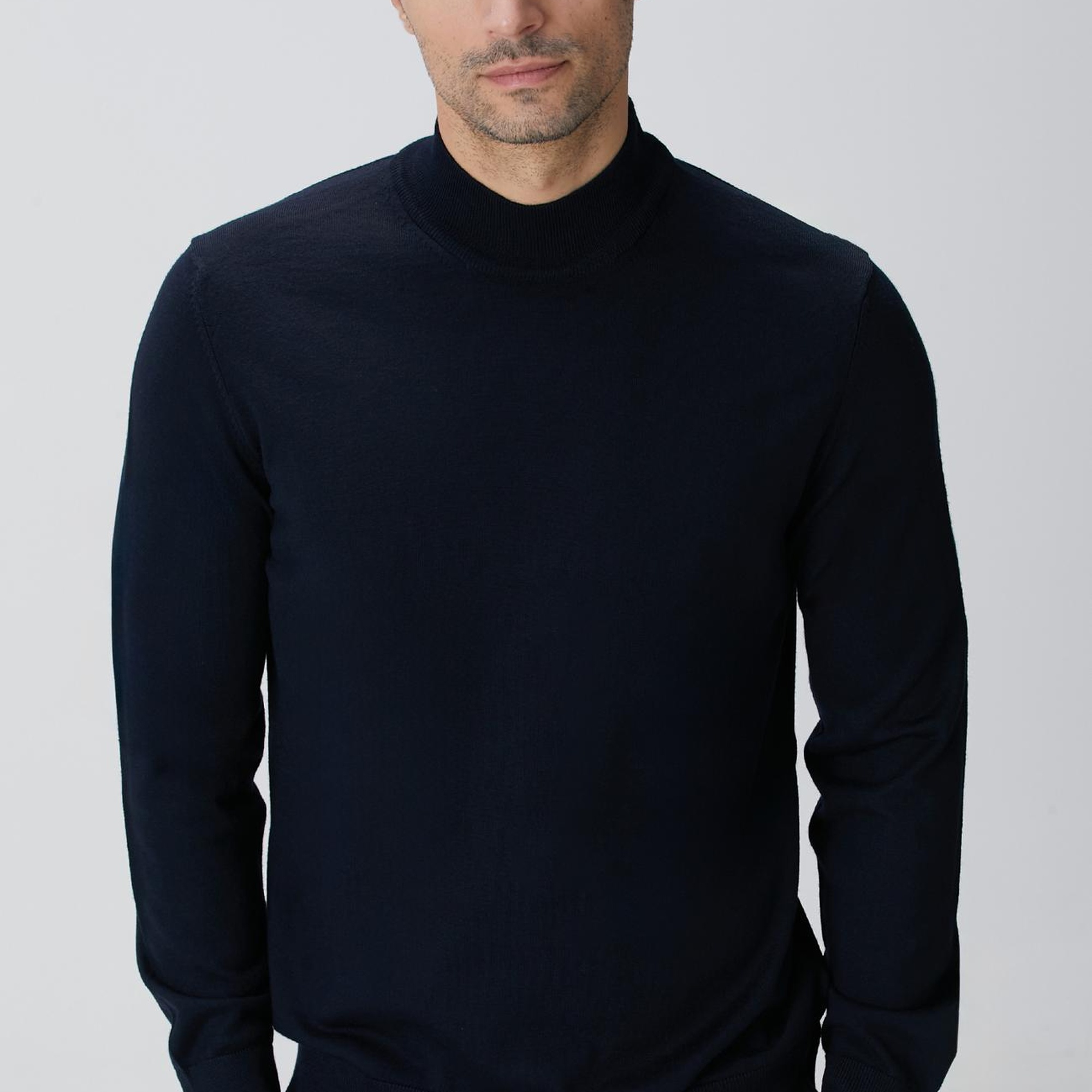 Network Erkek Lacivert Yün Karışımlı Kazak