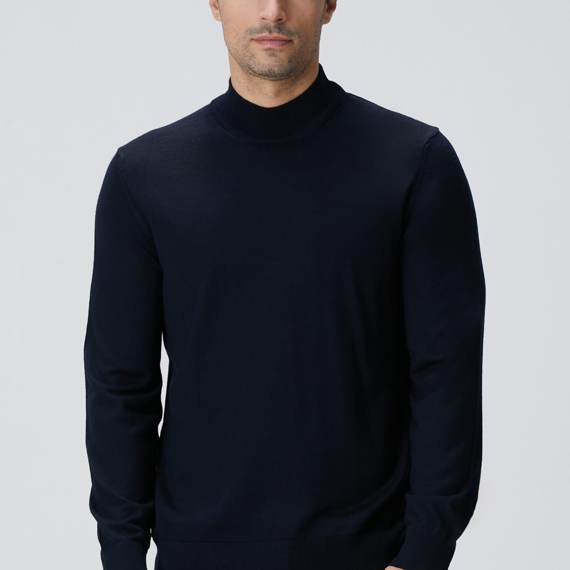 Network Erkek Lacivert Yün Karışımlı Kazak