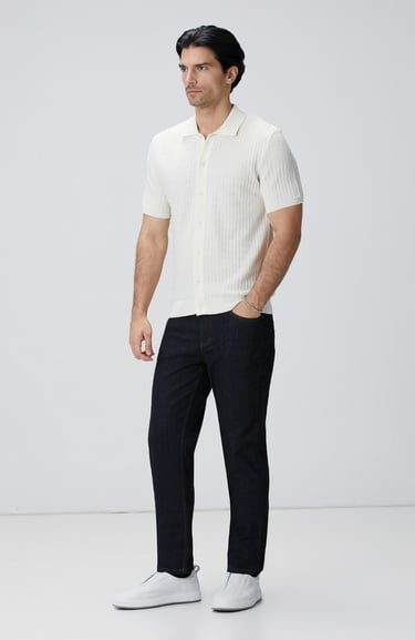  Network Erkek Kırık Beyaz Yün Karışımlı Triko Gömlek