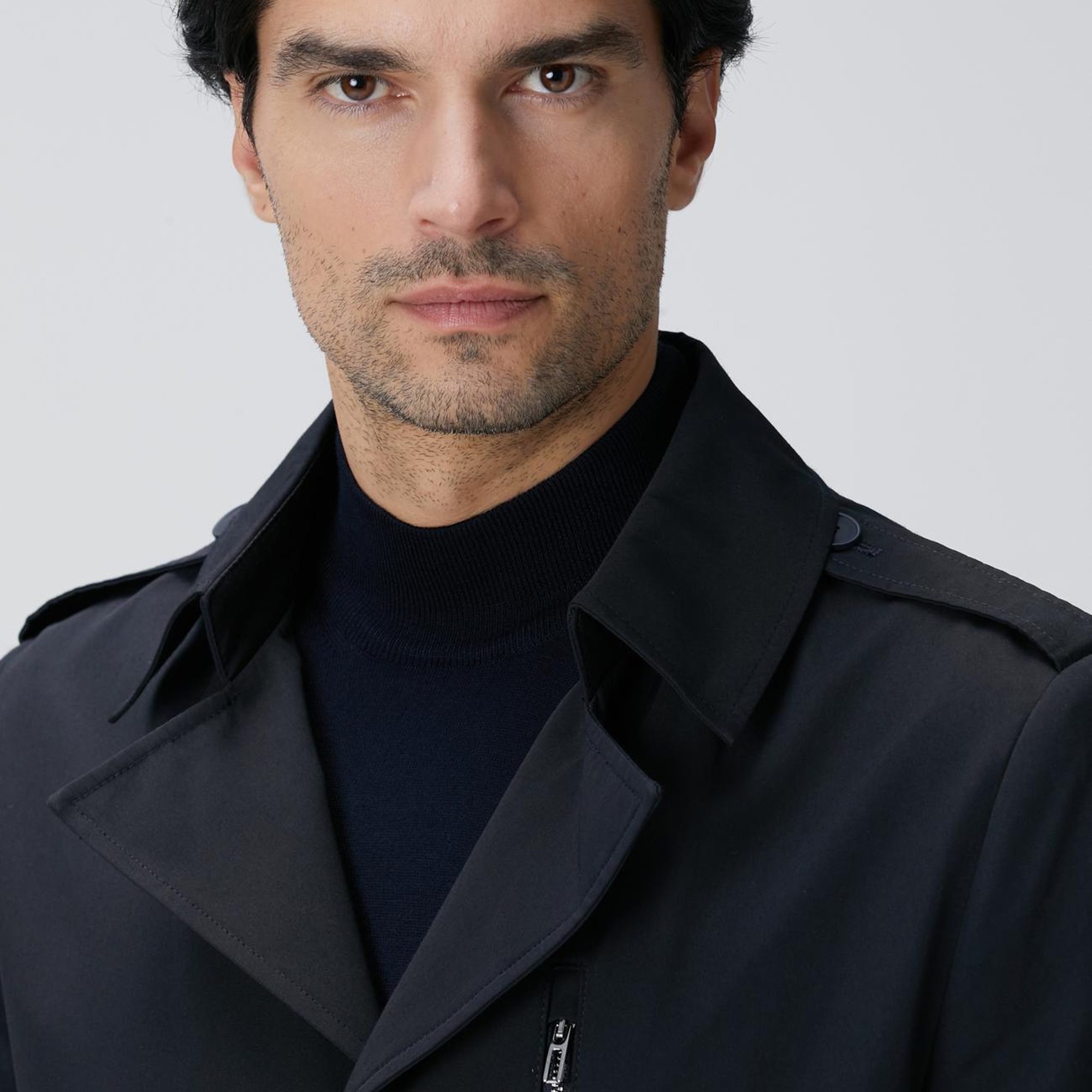 Network Erkek Lacivert Kuşaklı Pardösü