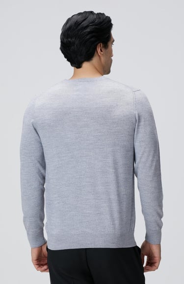  Network Erkek Gri Melanj Yün Karışımlı Triko Kazak
