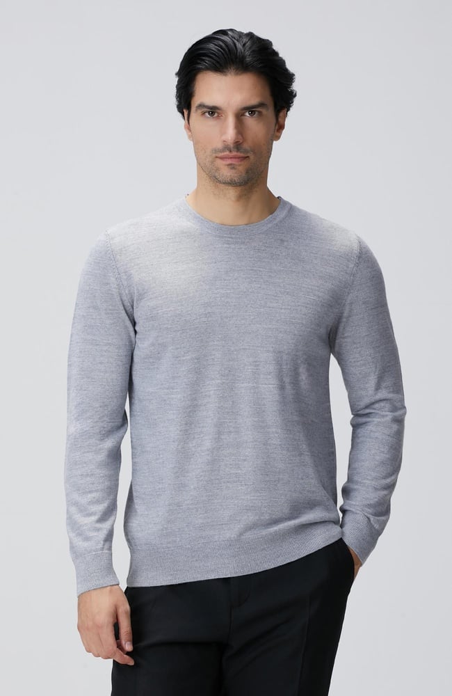  Network Erkek Gri Melanj Yün Karışımlı Triko Kazak