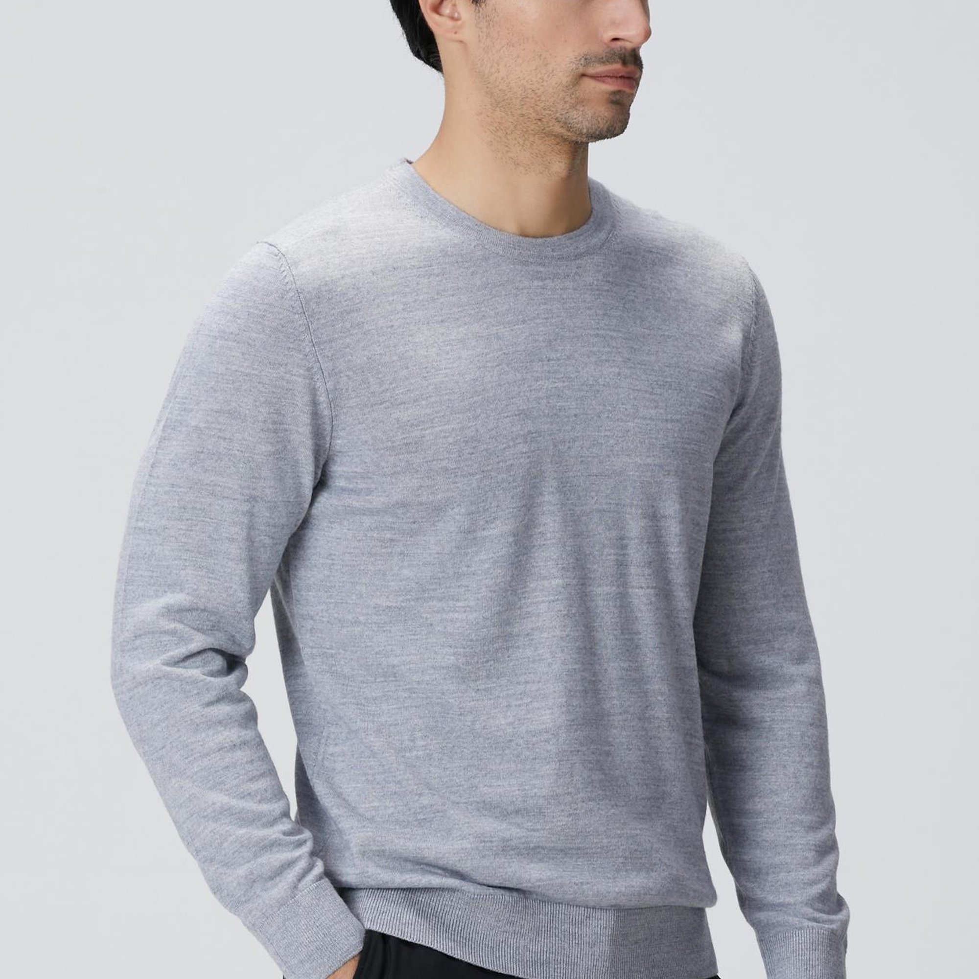 Network Erkek Gri Melanj Yün Karışımlı Triko Kazak