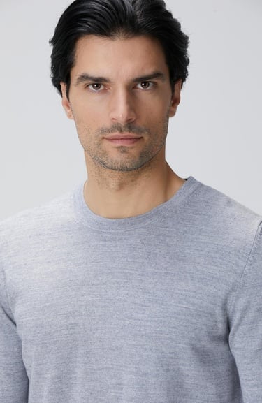  Network Erkek Gri Melanj Yün Karışımlı Triko Kazak