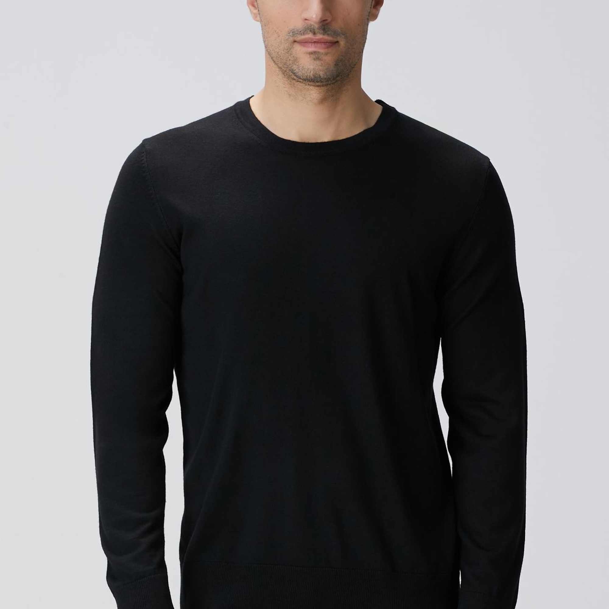 Network Erkek Siyah Yün Karışımlı Triko Kazak