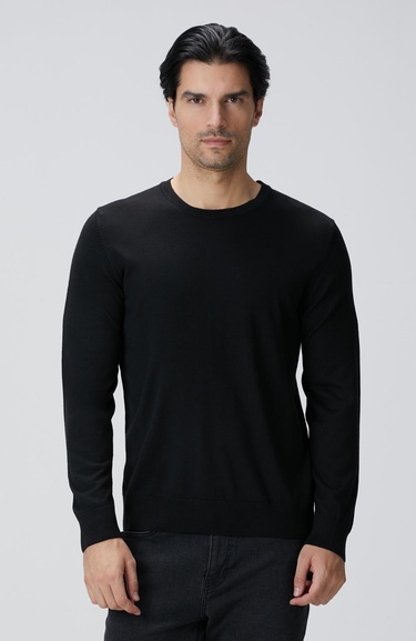  Network Erkek Siyah Yün Karışımlı Triko Kazak