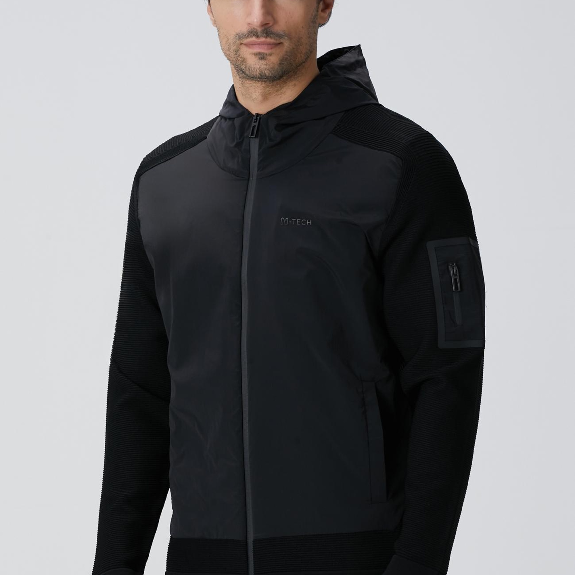 Network Erkek N-Tech Siyah Scuba Detaylı Triko Mont