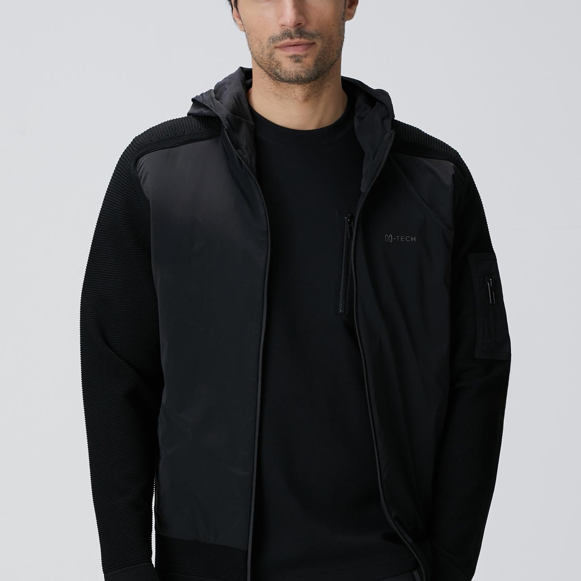 Network Erkek N-Tech Siyah Scuba Detaylı Triko Mont