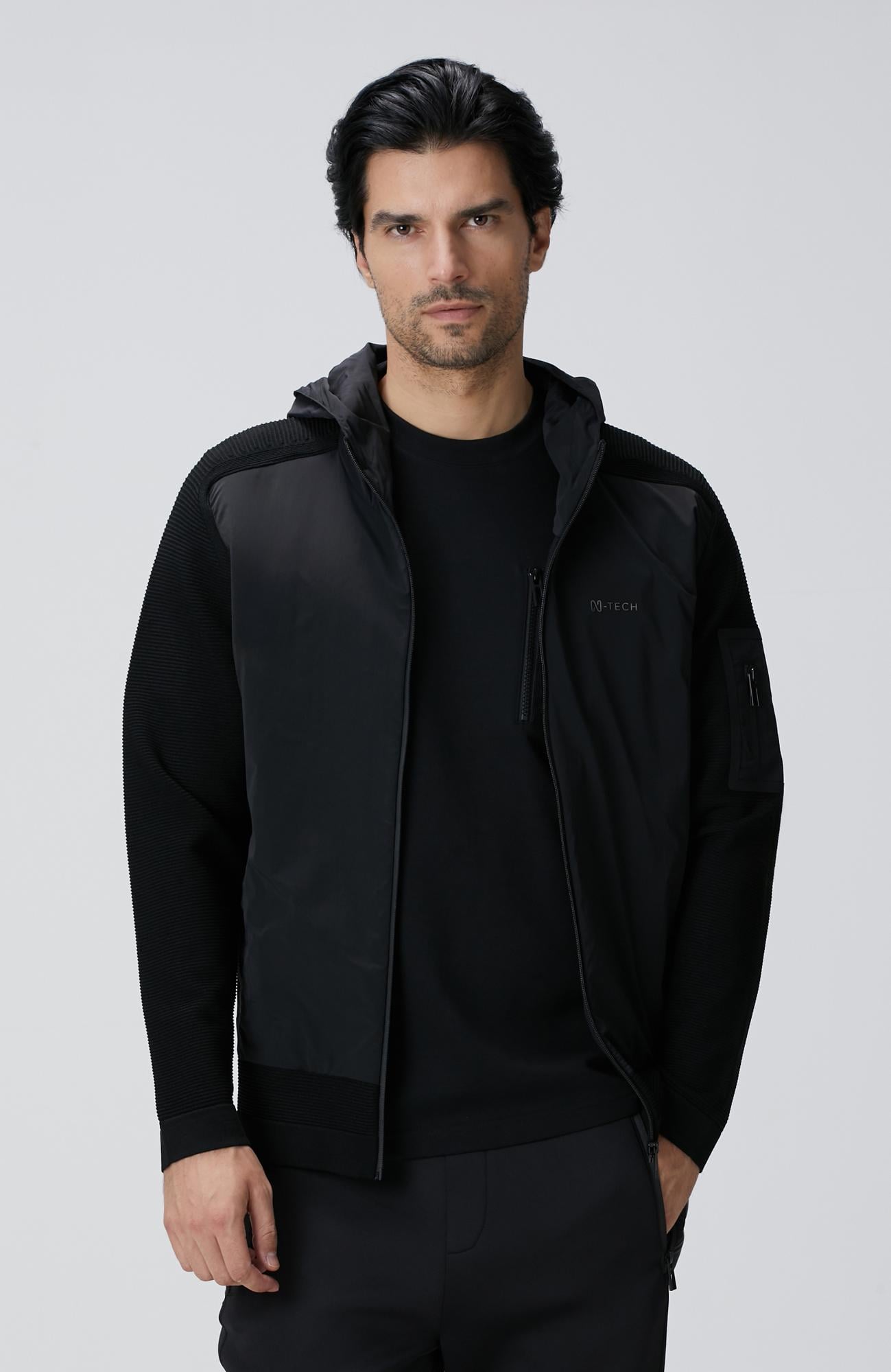  Network Erkek N-Tech Siyah Scuba Detaylı Triko Mont