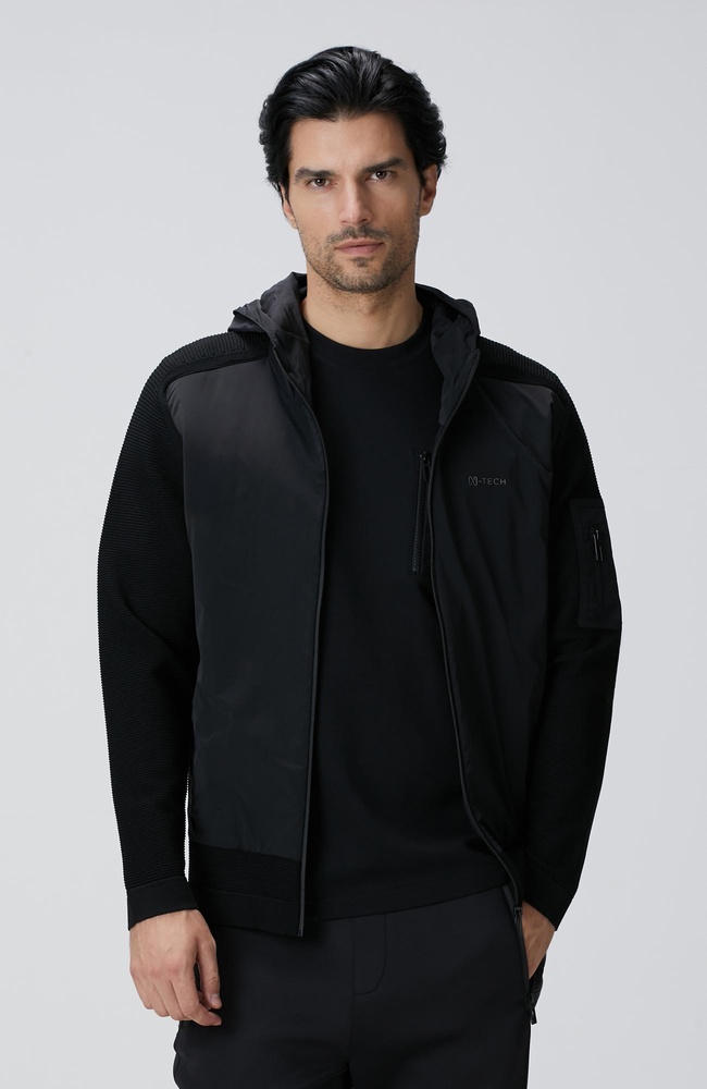  Network Erkek N-Tech Siyah Scuba Detaylı Triko Mont