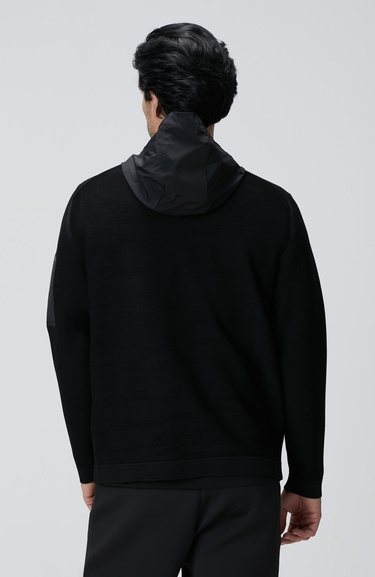  Network Erkek N-Tech Siyah Scuba Detaylı Triko Mont