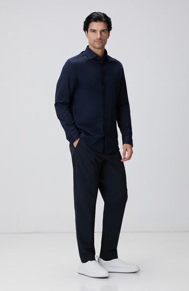  Network Erkek N-Tech Lacivert Örme Gömlek