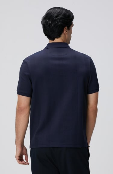  Network Erkek Lacivert Waffle Dokulu T-shirt